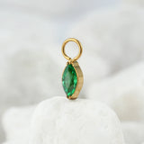 Titanium CZ Marquise Charm for Lobe Hoop Earrings