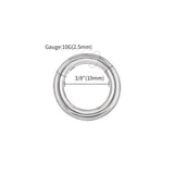 ASTM F136 Titanium Large Gauge Single Hinged Clicker Segment Hoop Ring