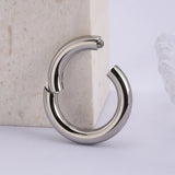ASTM F136 Titanium Large Gauge Single Hinged Clicker Segment Hoop Ring