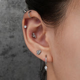 Titanium CZ Charm for Lobe Piercing Hoop Earrings