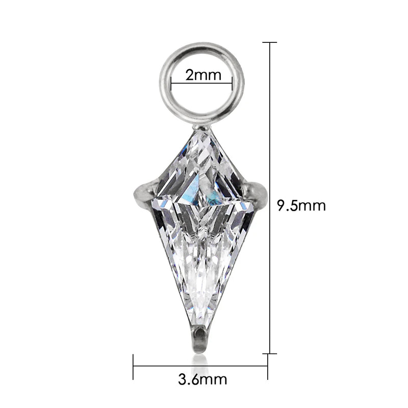Titanium CZ Charm for Lobe Piercing Hoop Earrings