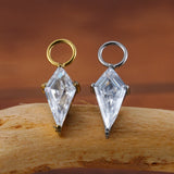 Titanium CZ Charm for Lobe Piercing Hoop Earrings
