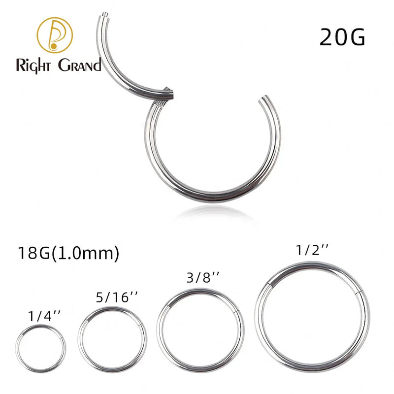Hypoallergenic Titanium Septum Hoop Nose Ring