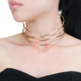 Metal Torques Statement Jewelry Punk Alloy Choker Necklace