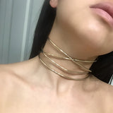 Metal Torques Statement Jewelry Punk Alloy Choker Necklace