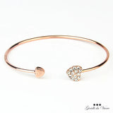 Metal Glitter Heart Cuff Bracelet Open Bangle RV 99 S0544