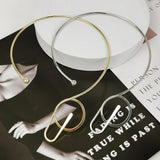 Metal Torques Collar Choker Necklace Geometric Alloy Jewelry
