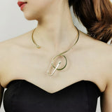 Metal Torques Collar Choker Necklace Geometric Alloy Jewelry
