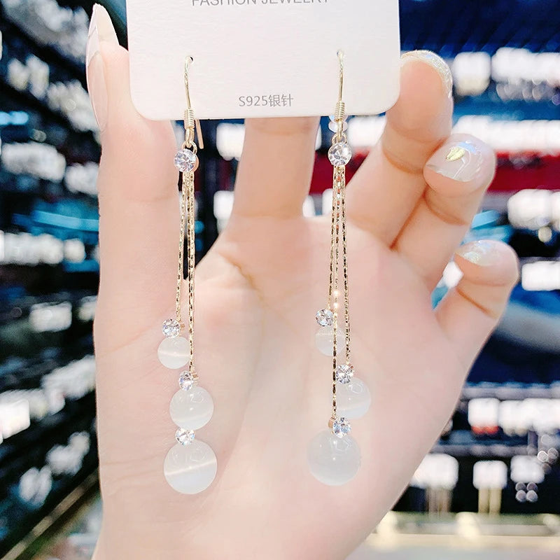 Peacock Drop Long Hanging Earrings Tassel Earring Stylish Jewelry Gift