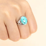 Ring Base for 10x12mm Oval Cabochons Adjustable 925 Silver SR0404