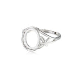 Ring Base for 10x12mm Oval Cabochons Adjustable 925 Silver SR0404
