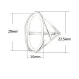 Adjustable 925 Silver Ring Base for 10x20mm Cabochons