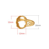 925 Silver Adjustable Ring Base for 12x15mm Oval Cabochons