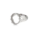 925 Silver Adjustable Ring Base for 12x15mm Oval Cabochons