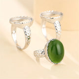 925 Silver Adjustable Ring Blank for 12x16mm Cabochons