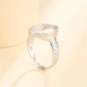 925 Silver Adjustable Ring Blank for 12x16mm Cabochons