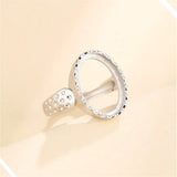 925 Silver Adjustable Ring Blank for 12x16mm Cabochons