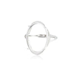 925 Silver Adjustable Ring Blank for 14x19mm Oval Cabochons