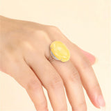 925 Silver Adjustable Ring Blank for 14x19mm Oval Cabochons