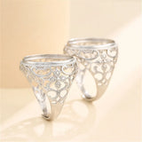 925 Silver Adjustable Ring Base for 16x20mm Oval Cabochons