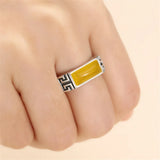 Thai Silver Adjustable Ring Blank for Rectangle Cabochons