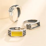Thai Silver Adjustable Ring Blank for Rectangle Cabochons