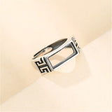 Thai Silver Adjustable Ring Blank for Rectangle Cabochons