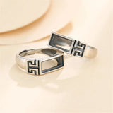 Thai Silver Adjustable Ring Blank for Rectangle Cabochons