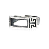 Thai Silver Adjustable Ring Blank for Rectangle Cabochons