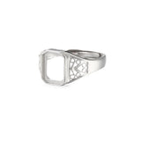 925 Silver Adjustable Ring Base for 8x10mm Rectangle Cabochons