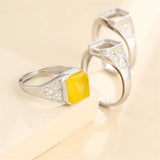 925 Silver Adjustable Ring Base for 8x10mm Rectangle Cabochons