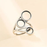Thai Silver Ring Base for 7mm 8mm 10mm Cabochons Adjustable Band Setting