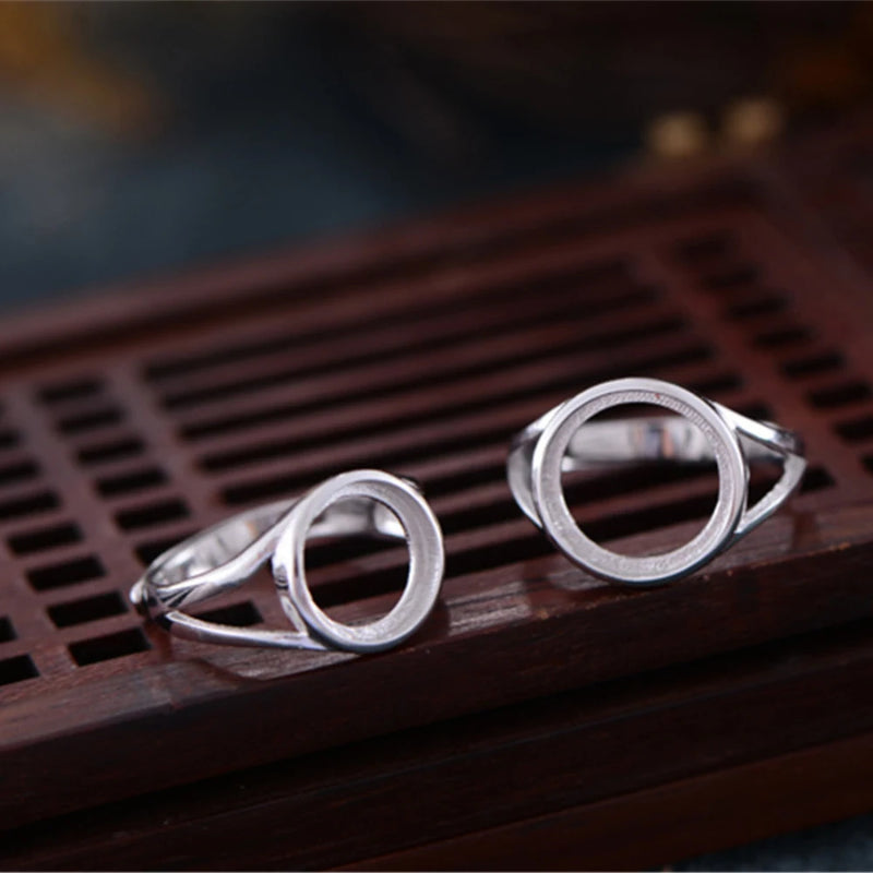 925 Silver Ring Base Adjustable Ring Setting R667B