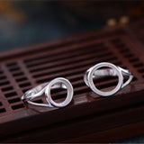 925 Silver Ring Base Adjustable Ring Setting R667B