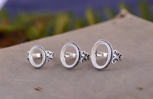 Adjustable Thai Sterling Silver Antique Style Ring Base R625B