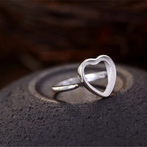 Adjustable Sterling Silver Heart Ring Setting Plated 925 Silver Base