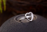 Adjustable Sterling Silver Heart Ring Setting Plated 925 Silver Base