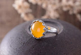 Adjustable 925 Silver Ring Base with Round or Oval Blank