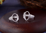 925 Silver Adjustable Ring Base for 12x17mm Oval Stone