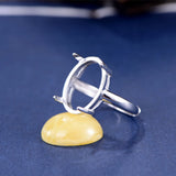 Adjustable Sterling Silver Ring Base Long-Lasting Plated Ring Setting