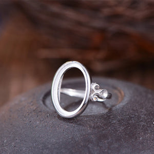 Adjustable Sterling Silver Ring Base 13x18mm Oval Blank R800B