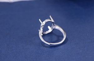 Adjustable Sterling Silver Ring Base Long-Lasting Plated Ring Setting