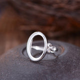 Adjustable Sterling Silver Ring Base 13x18mm Oval Blank R800B