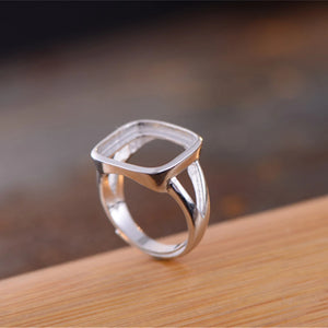 Adjustable Sterling Silver Ring Setting Plated 925 Silver Ring Base