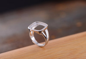 Adjustable Sterling Silver Ring Setting Plated 925 Silver Ring Base