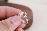 Adjustable Sterling Silver Ring Base 6x9mm Oval Blank R957B