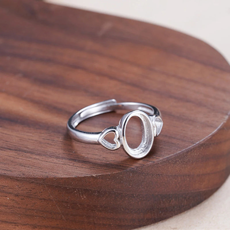 Adjustable Sterling Silver Ring Base 6x9mm Oval Blank R957B