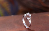 Adjustable Sterling Silver Ring Base 8x10mm Oval Blank