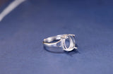 Adjustable Sterling Silver Ring Base 8x10mm Oval Blank