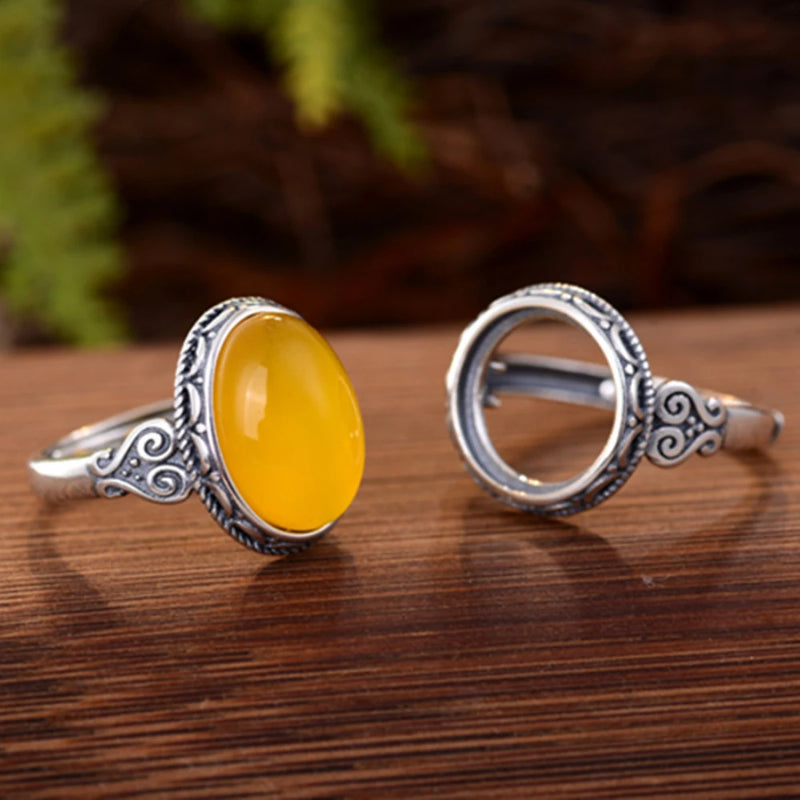Thai Silver Ring Base Adjustable R813B